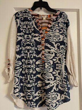TINY Anthropologie S Tribal Print Blouse Tunic